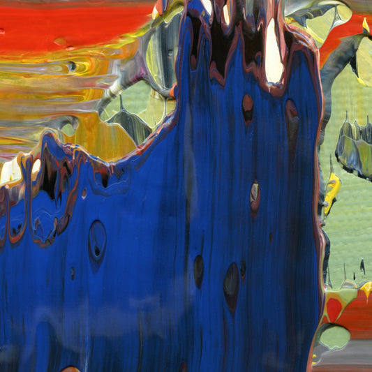 Mad Monks of Kyoto F2 is an abstract oil-on-canvas artwork, a fractal of its parent painting Mad Monks of Kyoto created by Anna Judd for the Scales Collection.