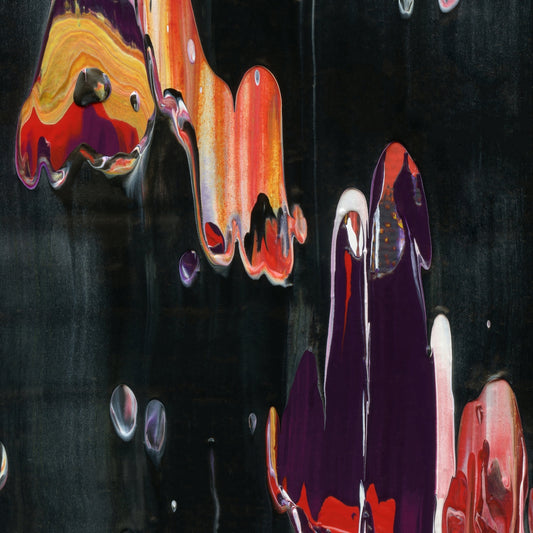 Microdosing with Dali B2 is an abstract oil-on-canvas artwork, a fractal of its parent painting Microdosing with Dali created by Anna Judd for the Scales Collection.