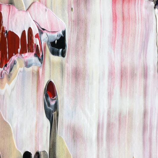 Ministry of Love A5 is an abstract oil-on-canvas artwork, a fractal of its parent painting Ministry of Love created by Anna Judd for the Scales Collection.