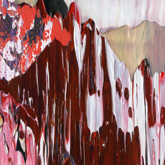 Ministry of Love C4 is an abstract oil-on-canvas artwork, a fractal of its parent painting Ministry of Love created by Anna Judd for the Scales Collection.