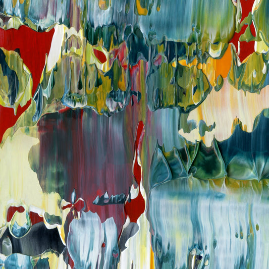 Mirror Mirror B1 is an abstract oil-on-canvas artwork, a fractal of its parent painting Mirror Mirror created by Anna Judd for the Scales Collection.