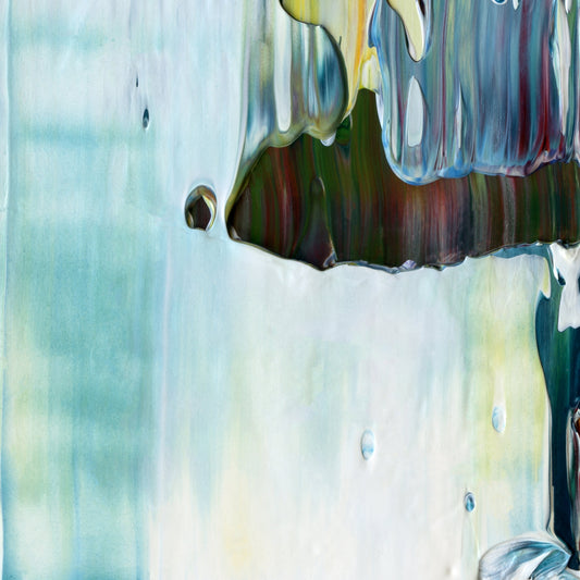 Mirror Mirror F4 is an abstract oil-on-canvas artwork, a fractal of its parent painting Mirror Mirror created by Anna Judd for the Scales Collection.