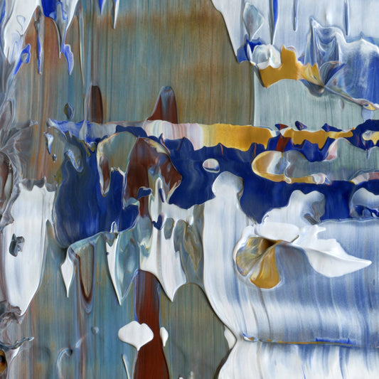 Mother's Toaster's Toasted D1 is an abstract oil-on-canvas artwork, a fractal of its parent painting Mother's Toaster's Toasted created by Anna Judd for the Scales Collection.