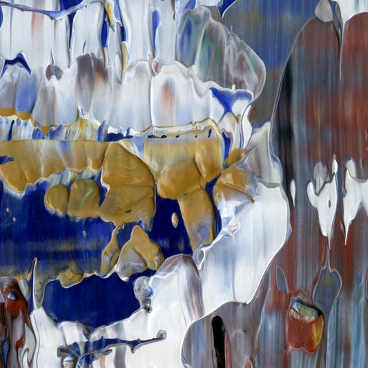 Mother's Toaster's Toasted D3 is an abstract oil-on-canvas artwork, a fractal of its parent painting Mother's Toaster's Toasted created by Anna Judd for the Scales Collection.