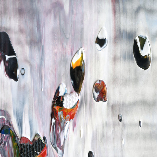 Musings on The Female Gaze A1 is an abstract oil-on-canvas artwork, a fractal of its parent painting Musings on The Female Gaze created by Anna Judd for the Scales Collection.