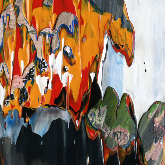 Musings on The Female Gaze B4 is an abstract oil-on-canvas artwork, a fractal of its parent painting Musings on The Female Gaze created by Anna Judd for the Scales Collection.