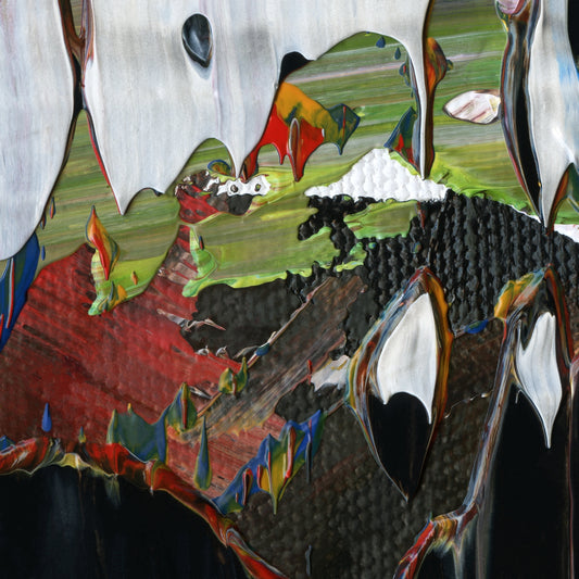 Musings on The Female Gaze C2 is an abstract oil-on-canvas artwork, a fractal of its parent painting Musings on The Female Gaze created by Anna Judd for the Scales Collection.