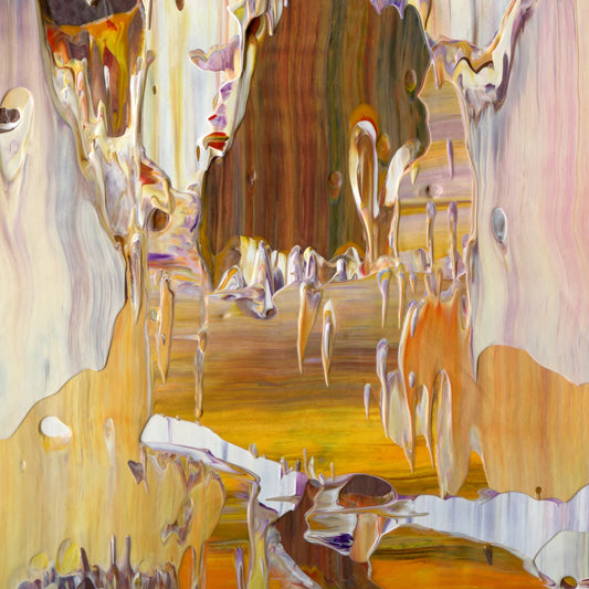 Neuroplastic Summer D4 is an abstract oil-on-canvas artwork, a fractal of its parent painting Neuroplastic Summer created by Anna Judd for the Scales Collection.