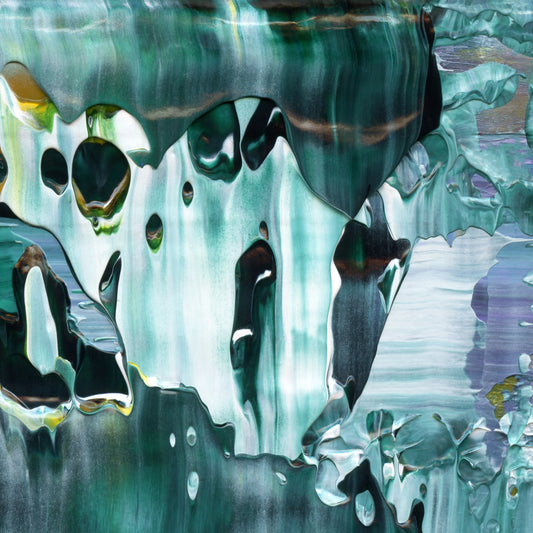 Nostalgia For Mirages A6 is an abstract oil-on-canvas artwork, a fractal of its parent painting Nostalgia For Mirages created by Anna Judd for the Scales Collection.