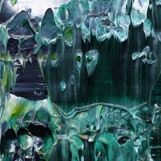 Nostalgia For Mirages D5 is an abstract oil-on-canvas artwork, a fractal of its parent painting Nostalgia For Mirages created by Anna Judd for the Scales Collection.