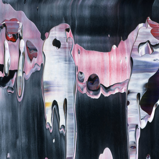 Objects May Be Closer A2 is an abstract oil-on-canvas artwork, a fractal of its parent painting Objects May Be Closer created by Anna Judd for the Scales Collection.
