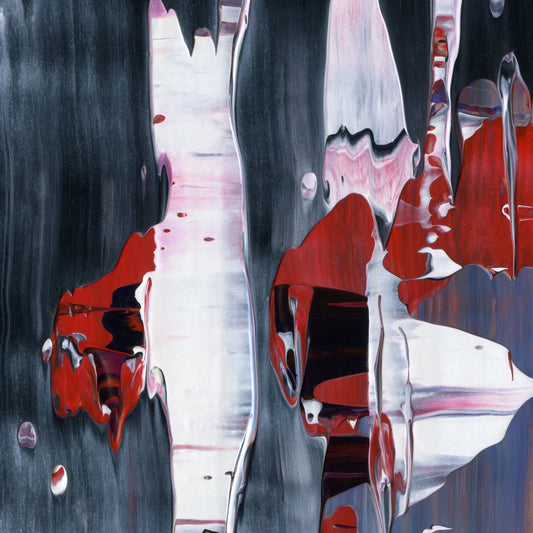 Objects May Be Closer B2 is an abstract oil-on-canvas artwork, a fractal of its parent painting Objects May Be Closer created by Anna Judd for the Scales Collection.