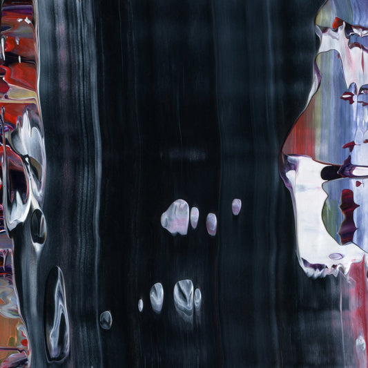 Objects May Be Closer B5 is an abstract oil-on-canvas artwork, a fractal of its parent painting Objects May Be Closer created by Anna Judd for the Scales Collection.