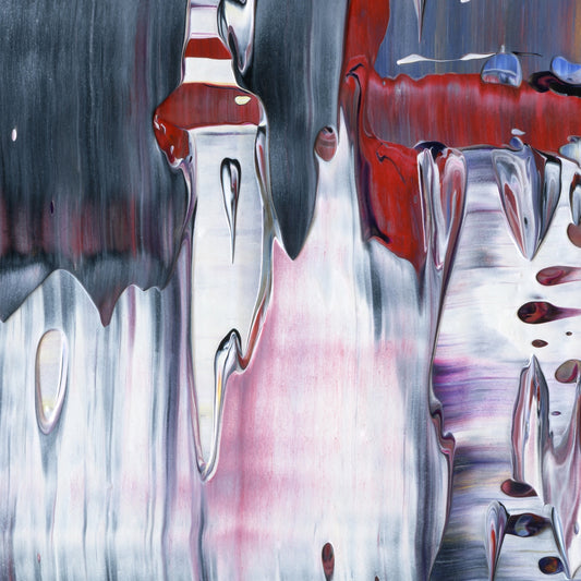 Objects May Be Closer C2 is an abstract oil-on-canvas artwork, a fractal of its parent painting Objects May Be Closer created by Anna Judd for the Scales Collection.