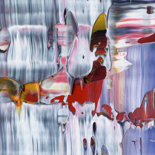 Objects May Be Closer D2 is an abstract oil-on-canvas artwork, a fractal of its parent painting Objects May Be Closer created by Anna Judd for the Scales Collection.