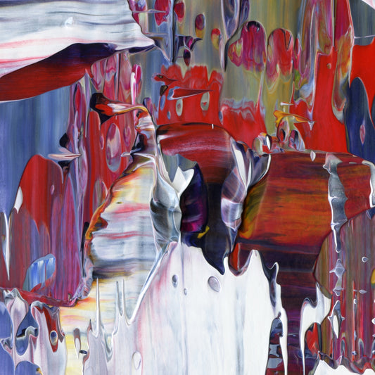 Objects May Be Closer D3 is an abstract oil-on-canvas artwork, a fractal of its parent painting Objects May Be Closer created by Anna Judd for the Scales Collection.