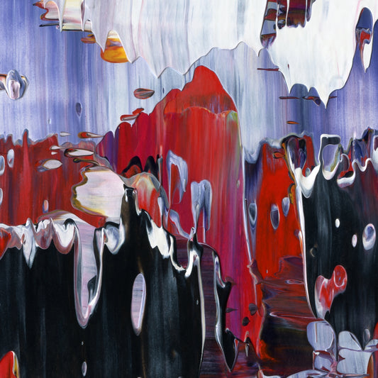 Objects May Be Closer E3 is an abstract oil-on-canvas artwork, a fractal of its parent painting Objects May Be Closer created by Anna Judd for the Scales Collection.