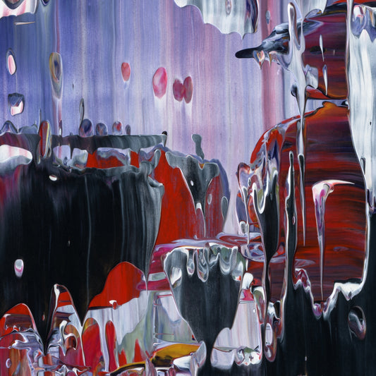 Objects May Be Closer E4 is an abstract oil-on-canvas artwork, a fractal of its parent painting Objects May Be Closer created by Anna Judd for the Scales Collection.