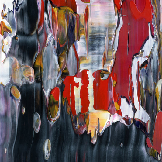 Objects May Be Closer F1 is an abstract oil-on-canvas artwork, a fractal of its parent painting Objects May Be Closer created by Anna Judd for the Scales Collection.