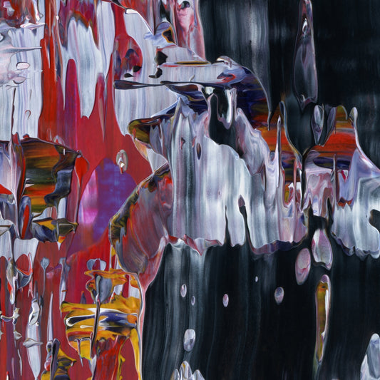 Objects May Be Closer F4 is an abstract oil-on-canvas artwork, a fractal of its parent painting Objects May Be Closer created by Anna Judd for the Scales Collection.