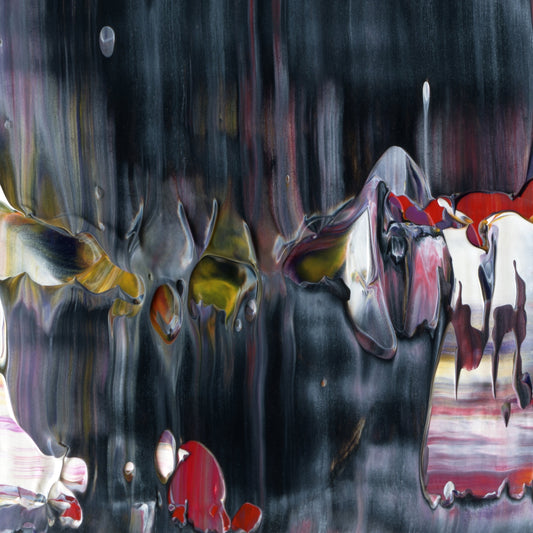 Objects May Be Closer G1 is an abstract oil-on-canvas artwork, a fractal of its parent painting Objects May Be Closer created by Anna Judd for the Scales Collection.