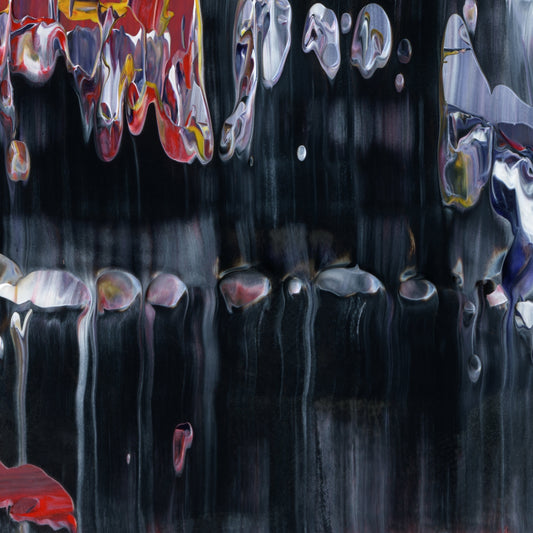 Objects May Be Closer G4 is an abstract oil-on-canvas artwork, a fractal of its parent painting Objects May Be Closer created by Anna Judd for the Scales Collection.