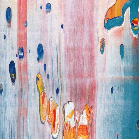 Ocular Honeytrap B1 is an abstract oil-on-canvas artwork, a fractal of its parent painting Ocular Honeytrap created by Anna Judd for the Scales Collection.