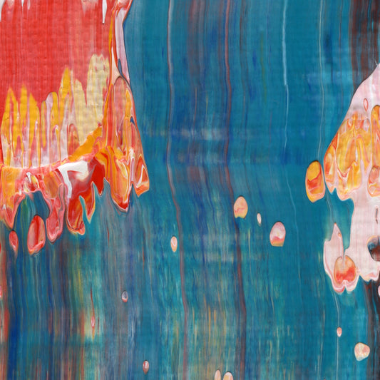 Ocular Honeytrap E2 is an abstract oil-on-canvas artwork, a fractal of its parent painting Ocular Honeytrap created by Anna Judd for the Scales Collection.