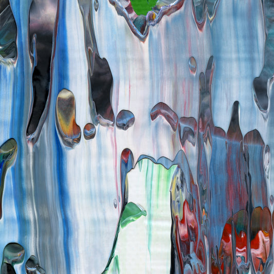 Operation Rainbow Road C3 is an abstract oil-on-canvas artwork, a fractal of its parent painting Operation Rainbow Road created by Anna Judd for the Scales Collection.