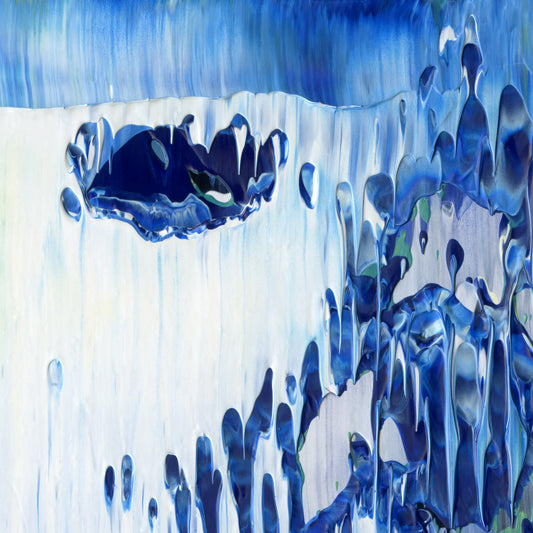 Overrated Ubermench A3 is an abstract oil-on-canvas artwork, a fractal of its parent painting Overrated Ubermench created by Anna Judd for the Scales Collection.
