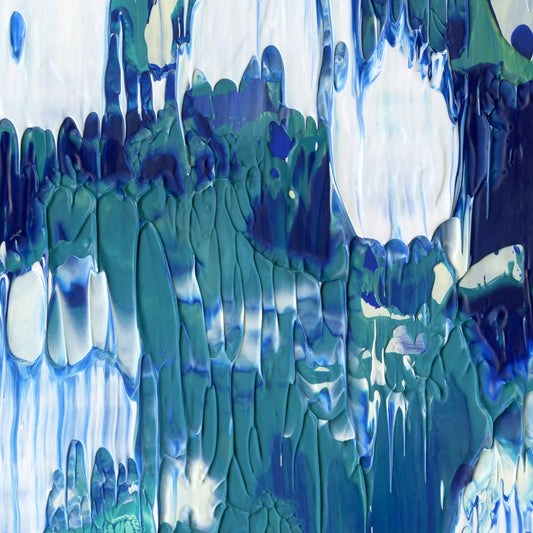 Overrated Ubermench C2 is an abstract oil-on-canvas artwork, a fractal of its parent painting Overrated Ubermench created by Anna Judd for the Scales Collection.