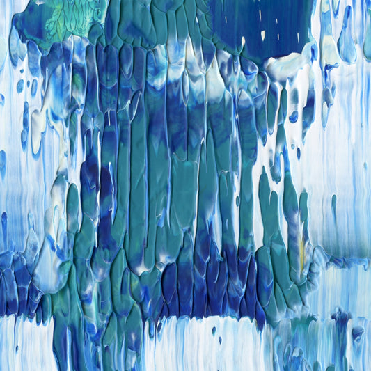 Overrated Ubermench D2 is an abstract oil-on-canvas artwork, a fractal of its parent painting Overrated Ubermench created by Anna Judd for the Scales Collection.