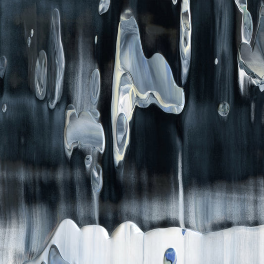 Overwriting Leitmotifs A1 is an abstract oil-on-canvas artwork, a fractal of its parent painting Overwriting Leitmotifs created by Anna Judd for the Scales Collection.