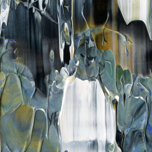 Overwriting Leitmotifs B4 is an abstract oil-on-canvas artwork, a fractal of its parent painting Overwriting Leitmotifs created by Anna Judd for the Scales Collection.