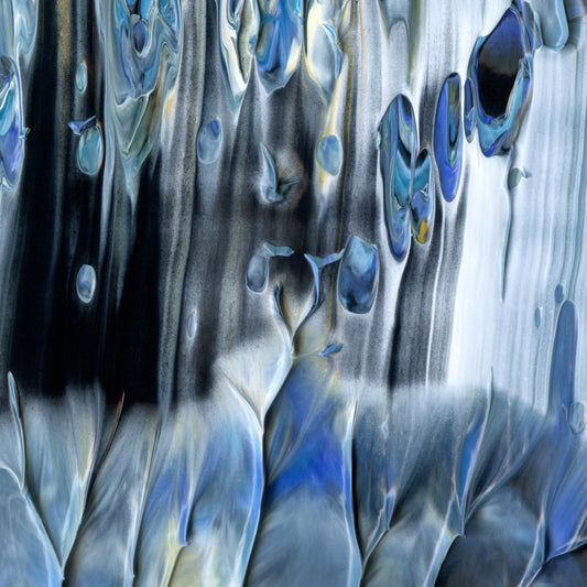 Overwriting Leitmotifs G5 is an abstract oil-on-canvas artwork, a fractal of its parent painting Overwriting Leitmotifs created by Anna Judd for the Scales Collection.