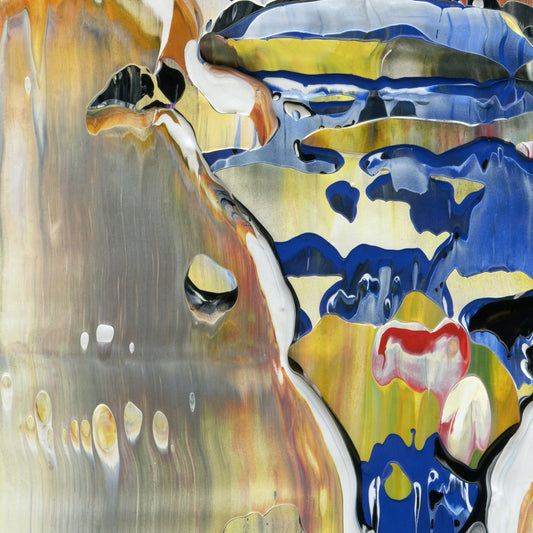 Pandora's Unbecoming A2 is an abstract oil-on-canvas artwork, a fractal of its parent painting Pandora's Unbecoming created by Anna Judd for the Scales Collection.