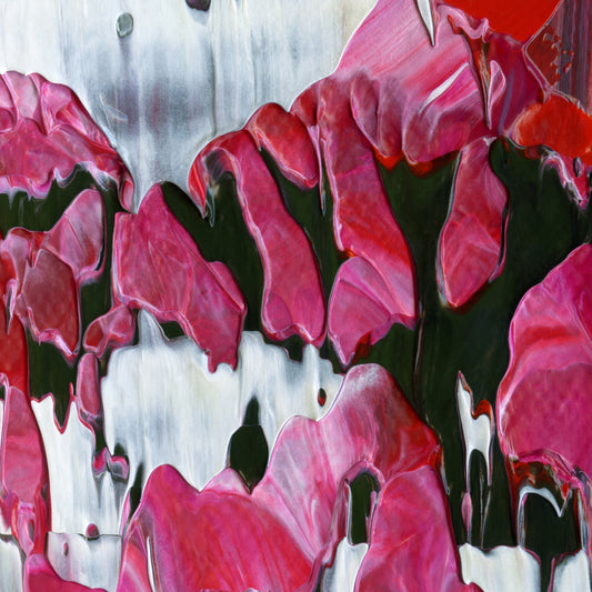 Paul Is Dead E3 is an abstract oil-on-canvas artwork, a fractal of its parent painting Paul Is Dead created by Anna Judd for the Scales Collection.