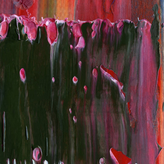Paul Is Dead E5 is an abstract oil-on-canvas artwork, a fractal of its parent painting Paul Is Dead created by Anna Judd for the Scales Collection.