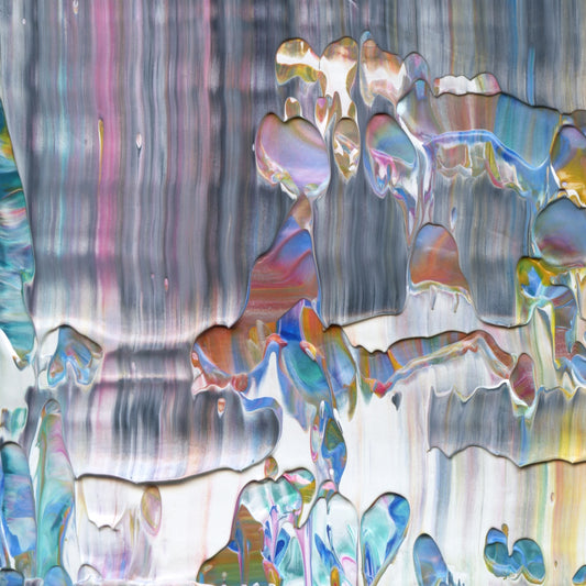Perfidious Virtues E1 is an abstract oil-on-canvas artwork, a fractal of its parent painting Perfidious Virtues created by Anna Judd for the Scales Collection.