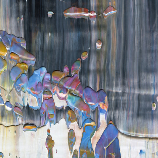 Perfidious Virtues E2 is an abstract oil-on-canvas artwork, a fractal of its parent painting Perfidious Virtues created by Anna Judd for the Scales Collection.