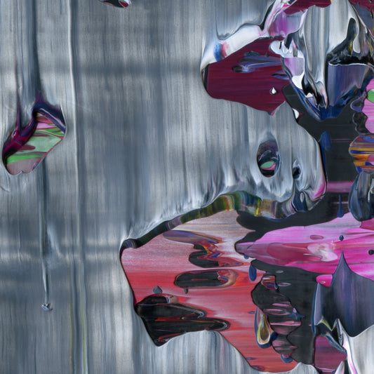 Perfunctory Revolt A5 is an abstract oil-on-canvas artwork, a fractal of its parent painting Perfunctory Revolt created by Anna Judd for the Scales Collection.