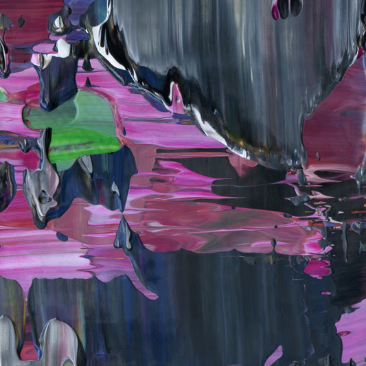 Perfunctory Revolt A6 is an abstract oil-on-canvas artwork, a fractal of its parent painting Perfunctory Revolt created by Anna Judd for the Scales Collection.