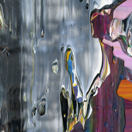 Perfunctory Revolt C1 is an abstract oil-on-canvas artwork, a fractal of its parent painting Perfunctory Revolt created by Anna Judd for the Scales Collection.
