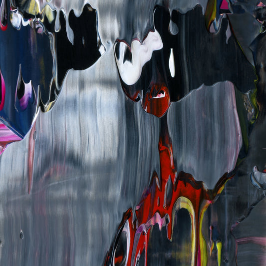 Perfunctory Revolt C6 is an abstract oil-on-canvas artwork, a fractal of its parent painting Perfunctory Revolt created by Anna Judd for the Scales Collection.