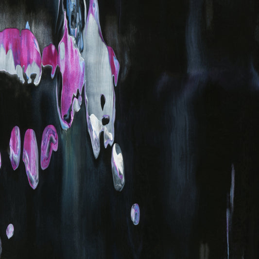 Pernicious Misgiving D4 is an abstract oil-on-canvas artwork, a fractal of its parent painting Pernicious Misgiving created by Anna Judd for the Scales Collection.