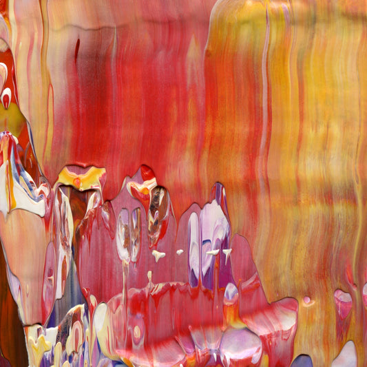 Petaling Away B3 is an abstract oil-on-canvas artwork, a fractal of its parent painting Petaling Away created by Anna Judd for the Scales Collection.