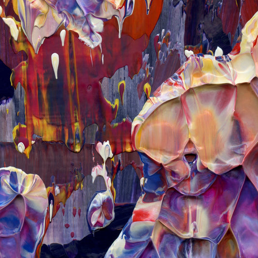 Petaling Away C2 is an abstract oil-on-canvas artwork, a fractal of its parent painting Petaling Away created by Anna Judd for the Scales Collection.