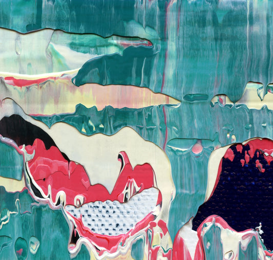 Phishing for Compliments A3 is an abstract oil-on-canvas artwork, a fractal of its parent painting Phishing for Compliments created by Anna Judd for the Scales Collection.