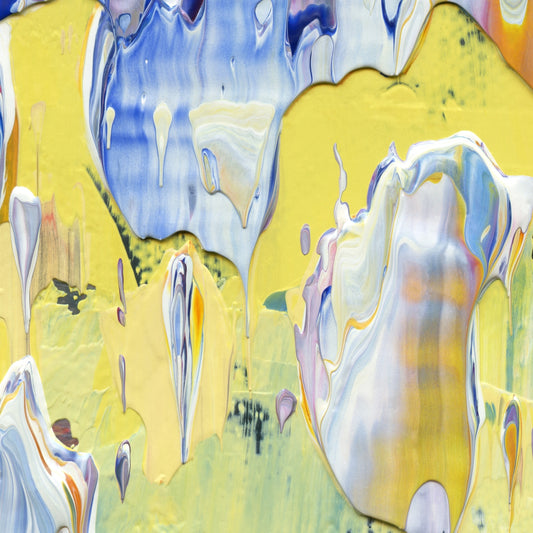 Picking Pansies at Trianon B2 is an abstract oil-on-canvas artwork, a fractal of its parent painting Picking Pansies at Trianon created by Anna Judd for the Scales Collection.