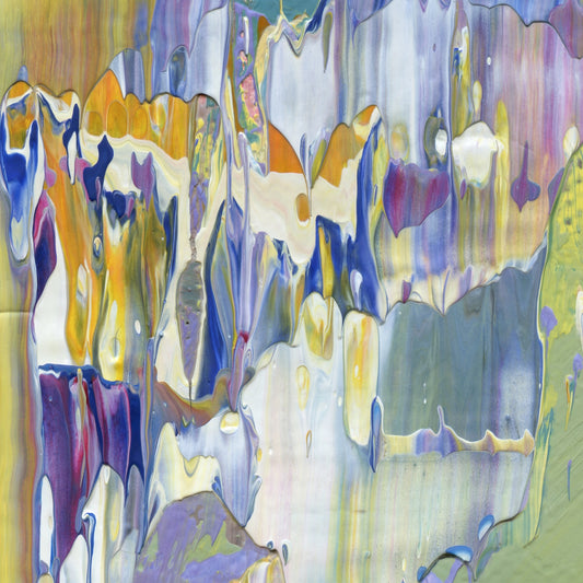 Picking Pansies at Trianon E2 is an abstract oil-on-canvas artwork, a fractal of its parent painting Picking Pansies at Trianon created by Anna Judd for the Scales Collection.